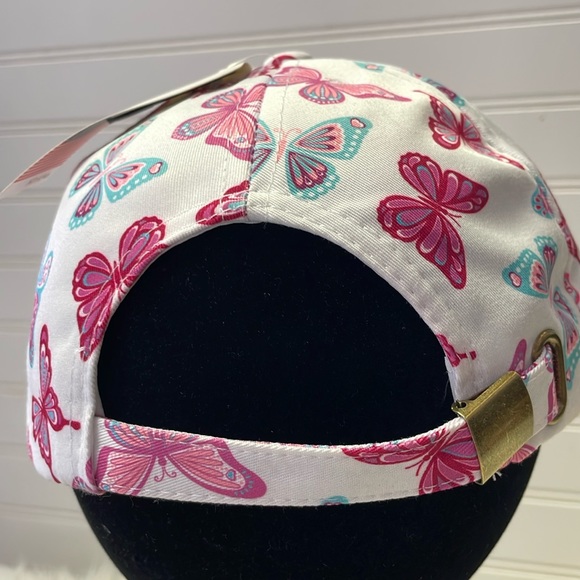 Butterfly 🦋 White with Multicolored Butterflies Baseball Cap - Picture 7 of 12